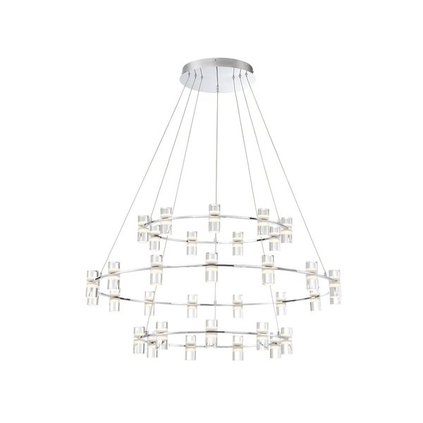 Eurofase Scoppia Contemporary LED Pendant, 1-Light, 1580 Lumens, Clear/Chrome 33726-014